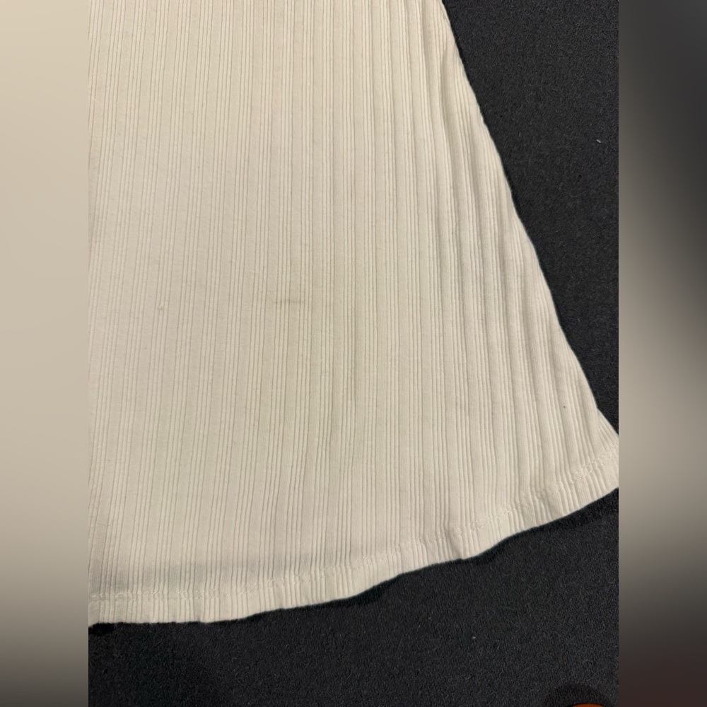 White Ribbed Button-Front Dress - Girls XL (14/16) - Picture 8 of 12